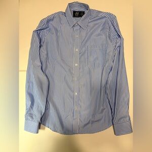 Jonathan Martin Collection Men’s S Blue White Stripe Button-Up Shirt Long Sleeve